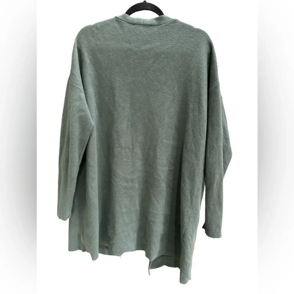 Express Cardigan Sweater Womens Large Green Open Front Long Sleeve Size M